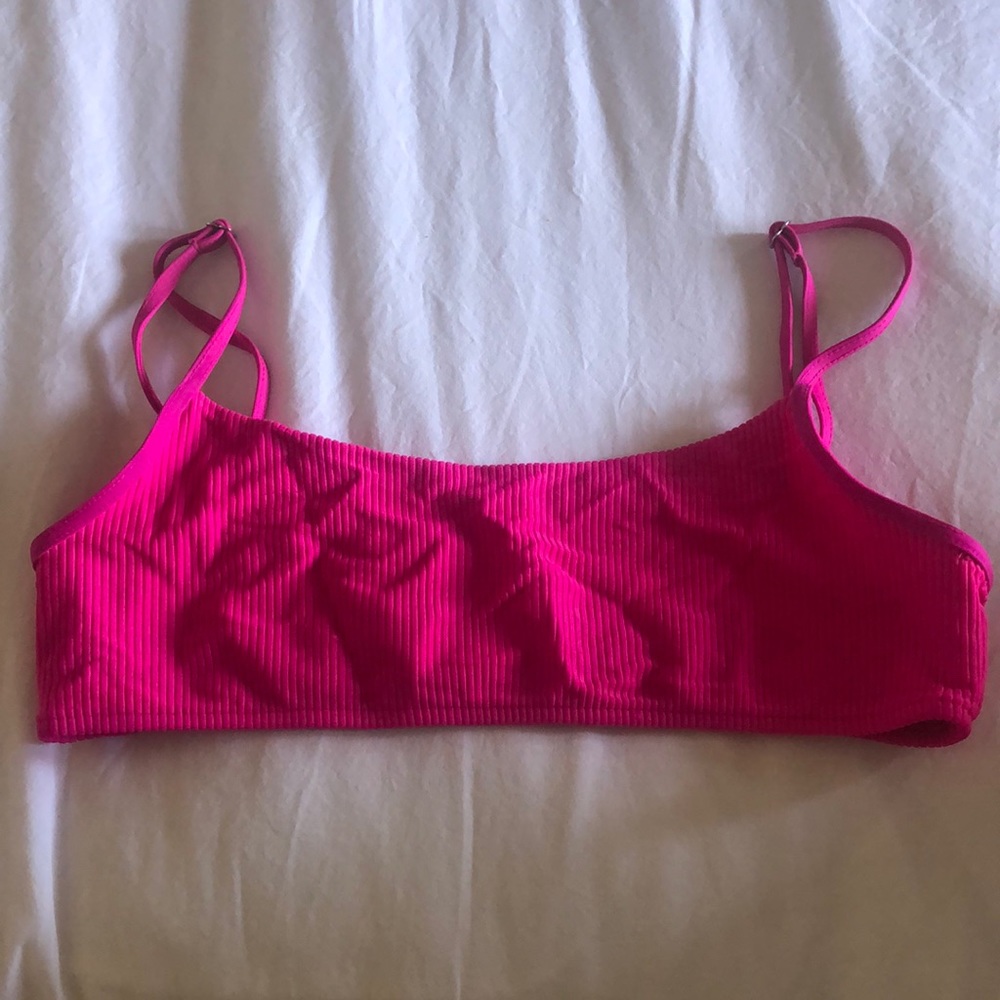 COPY - Frankies Bikinis Boots Ribbed Top in Fuchsia